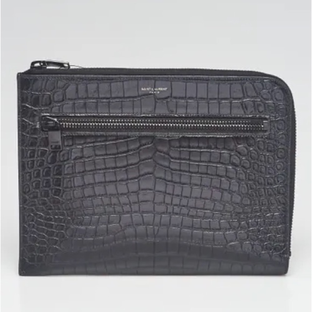 YSL Crocodile Embossed iPad Case